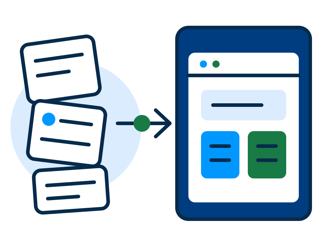 A business process turning into a finished application