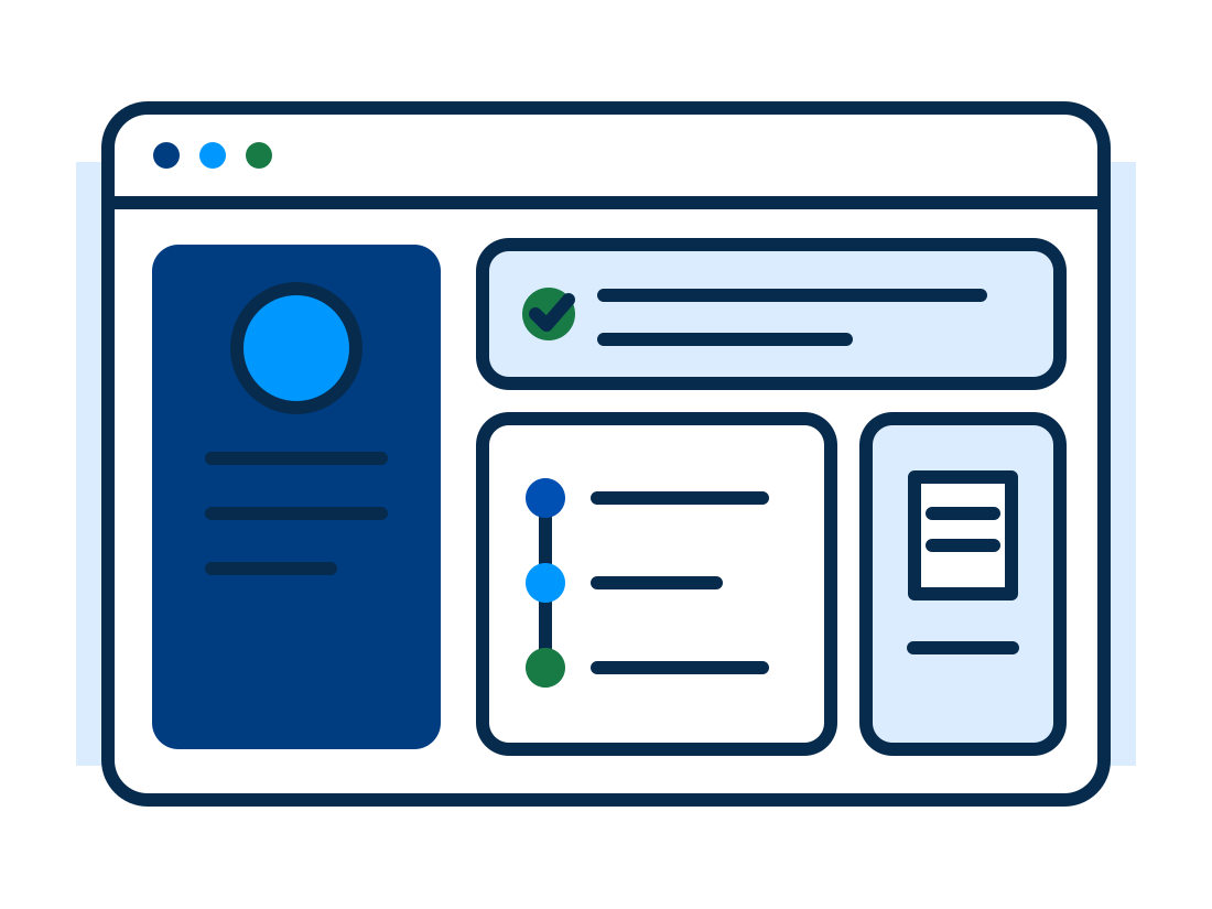 A customer portal showing requests and documents