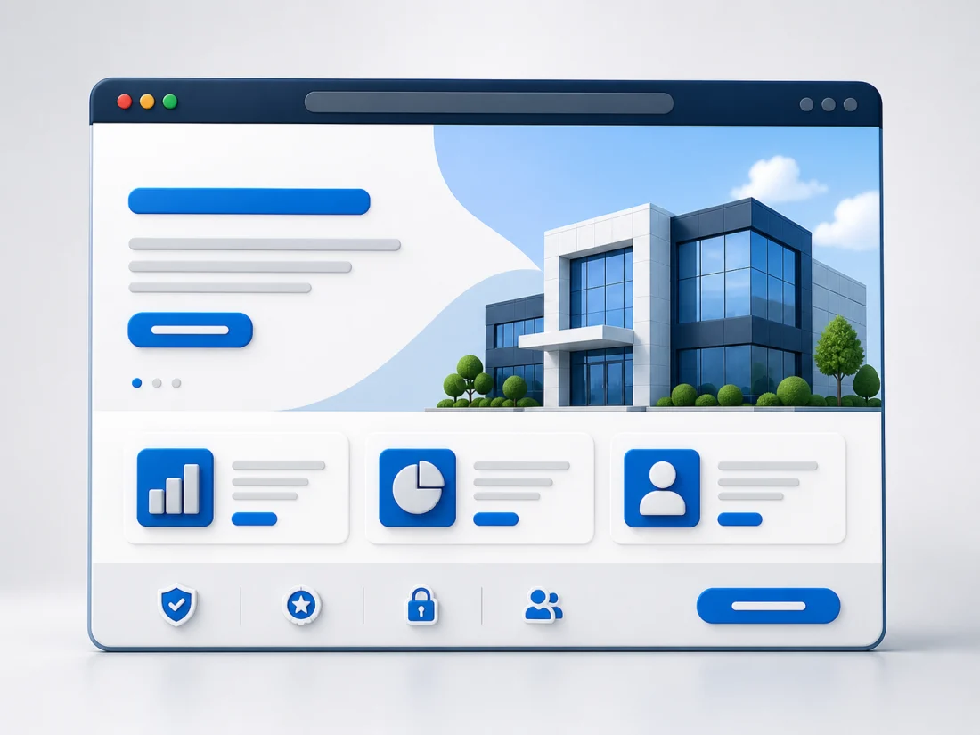 A clear presentation website for a professional company